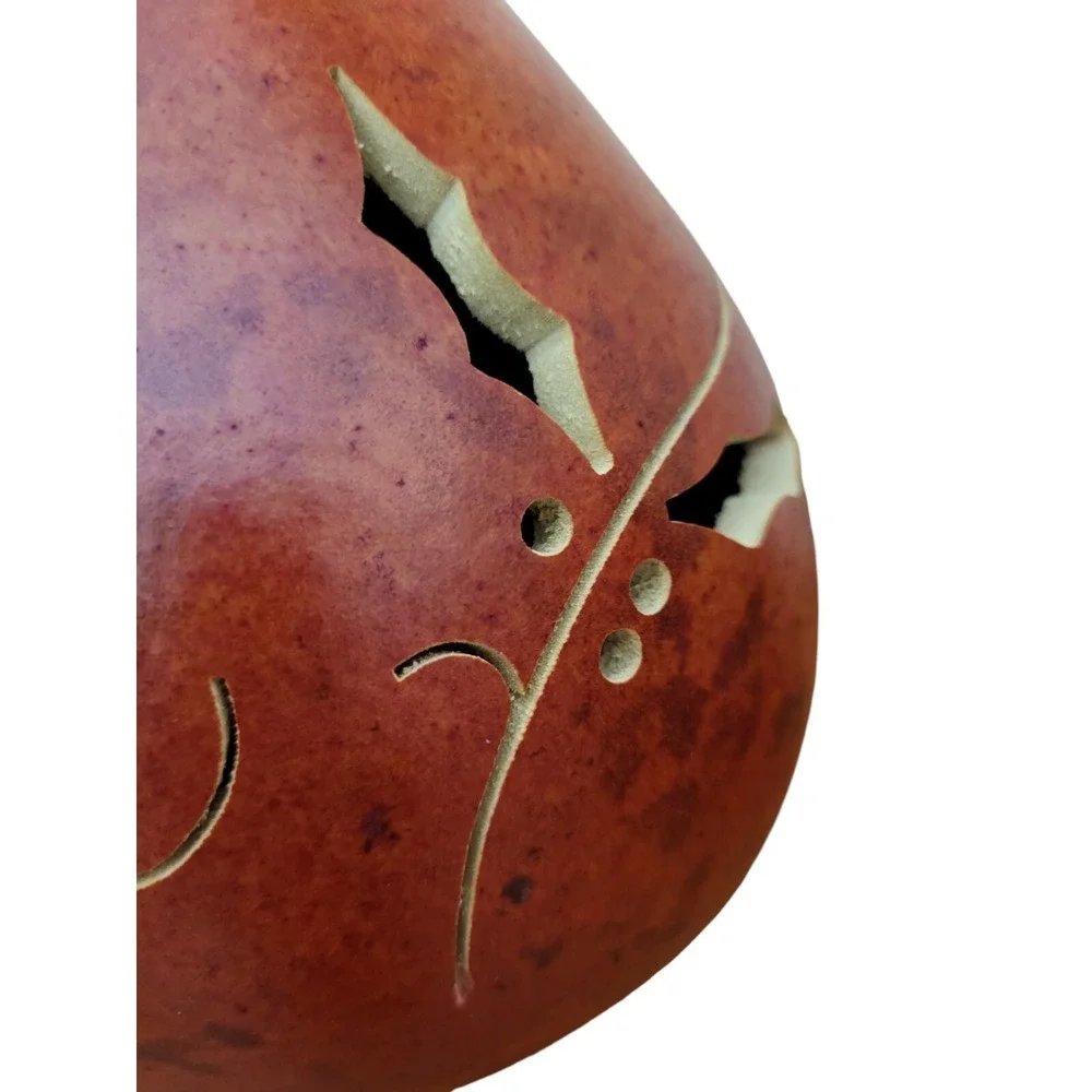 MEADOWBROOKE Gourd Hand-crafted Lighted Lamp Luminary Autumn Nightlight Signed‎
